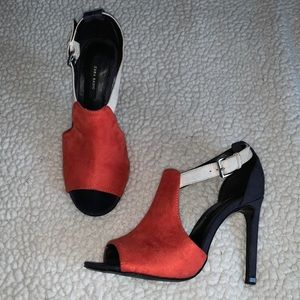 Zara Color Block Peep Toe Heel